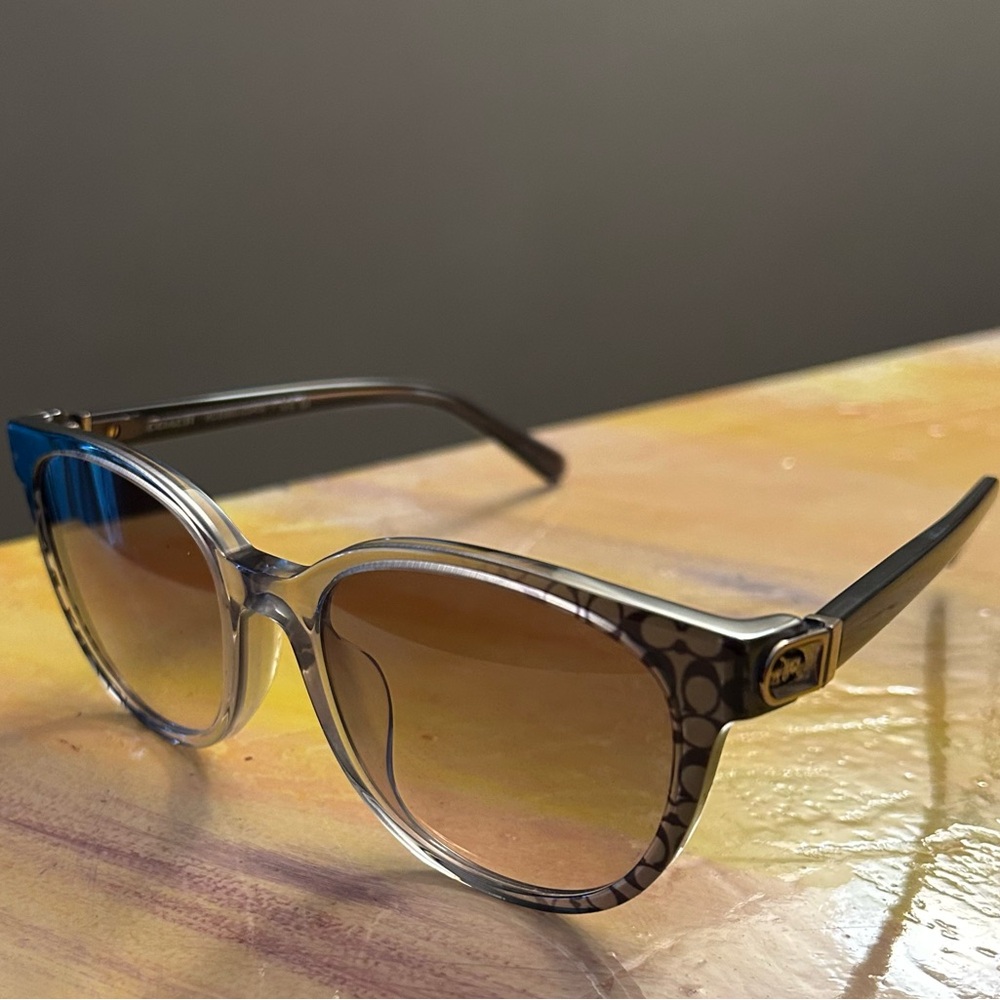 Coach 54mm Gradient Round Sunglasses - Picture 7 of 11